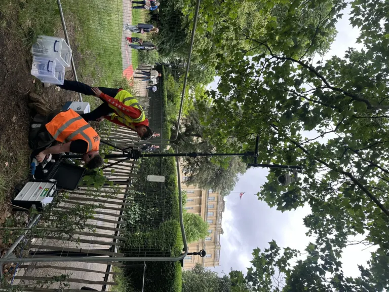 PMY engineers rigging a CCTV position in St James's Park