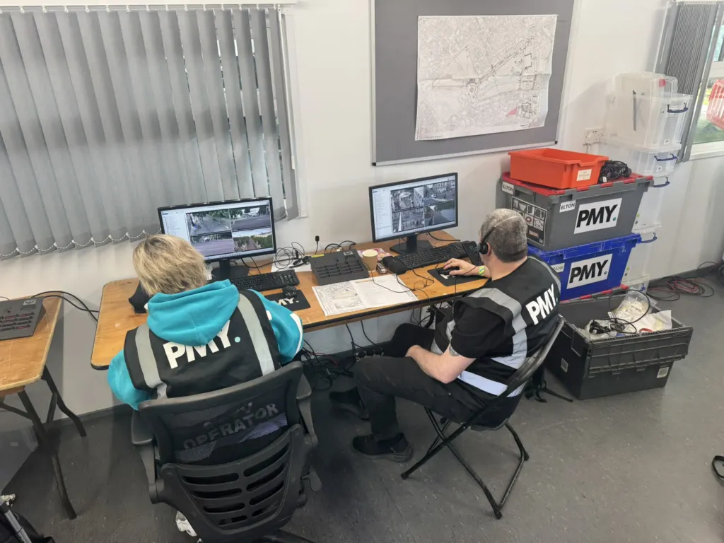 PMY operators watching the CCTV feeds in the control room